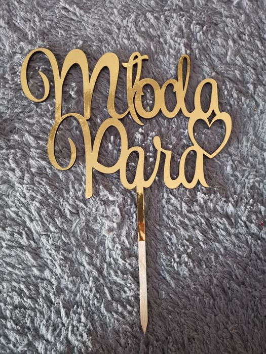 Topper ślubny Młoda Para na tort