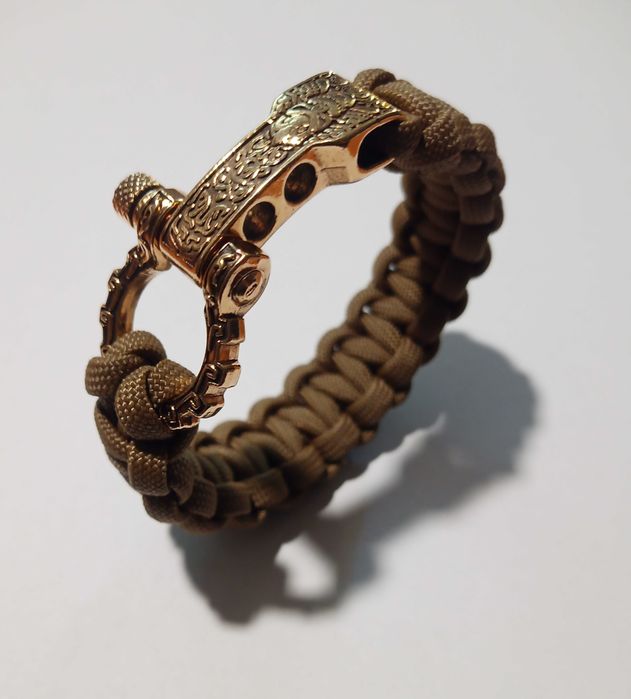 Bransoletka Survivalowa Mad Max z pięknie zdobioną szeklą z czaszką