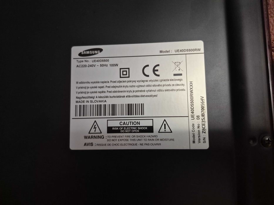 Telewizor Samsung 40 cali; Model UE40D5500RW
