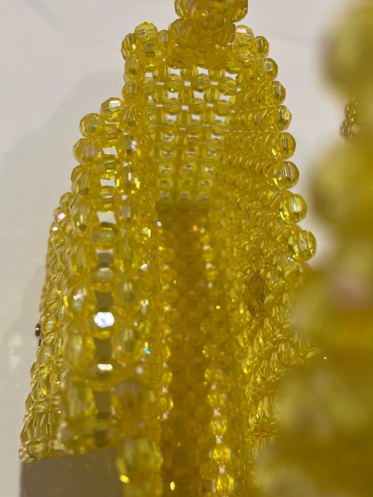 Damska złoty torebka wesele 18x12x21 koralik