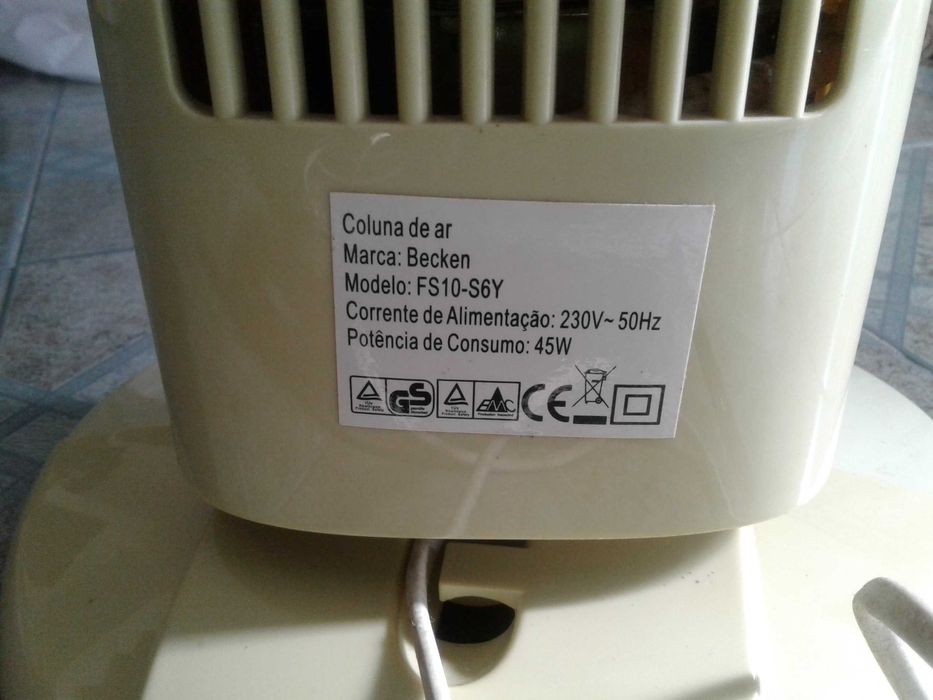 Vendo coluna de ar Becken a funcionar na perfeição!