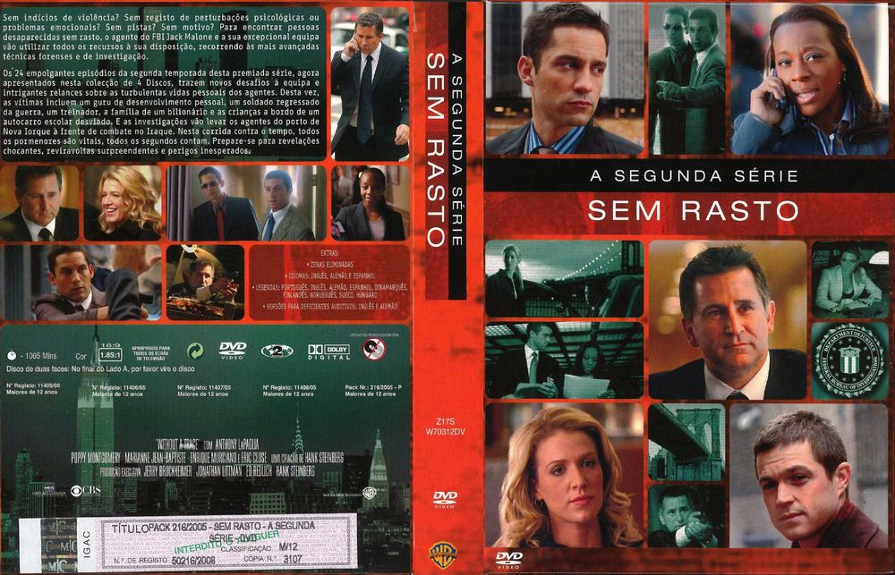 Séries Originais em DVD  -  “Sem Rasto” Temporadas 1 a 5