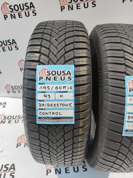 2 pneus semi novos 195-60R16 Bridgestone - Oferta da entrega 90 Euros