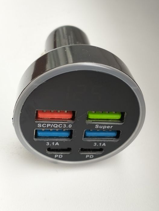 Новое автомобильное зарядное устройство PD +QC3.0 100Bт 3А 6 портов