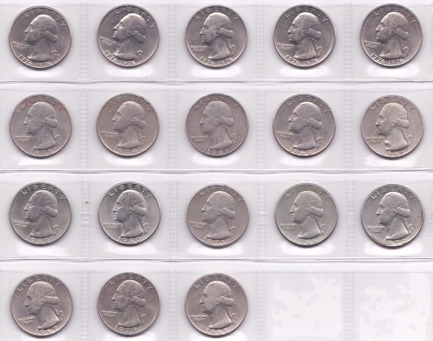 18 Moedas USA Quarter Dollar