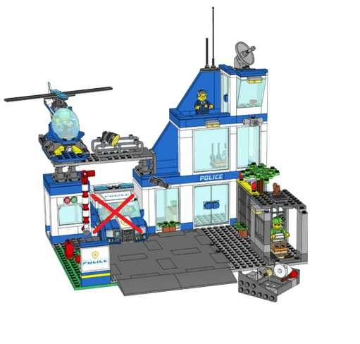 Lego City Sam Posterunek Policji + Helikopter Budynek Miasto 60316
