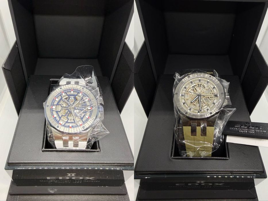 Zegarek Edox Delfin Mecano Skeleton Szwajcar Nowy 2 Kolory !