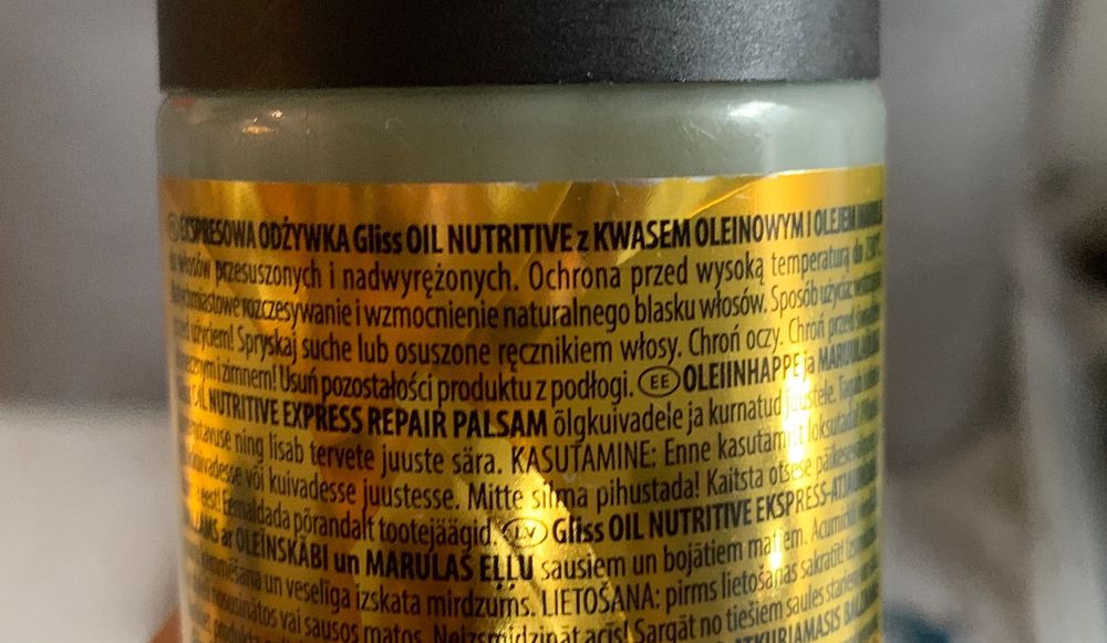 GLISS OIL NUTRITIVE Schwarzkopf
odżywka do włosów, 200 ml