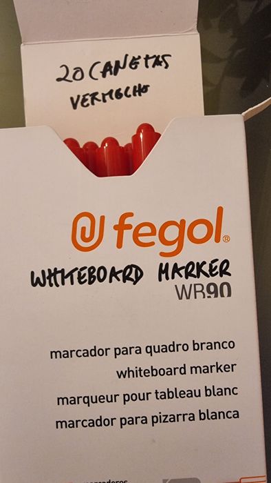 20 Canetas Vermelhas Fegol WR90