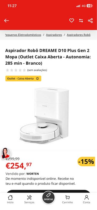 Aspirador robo inteligente com mopa