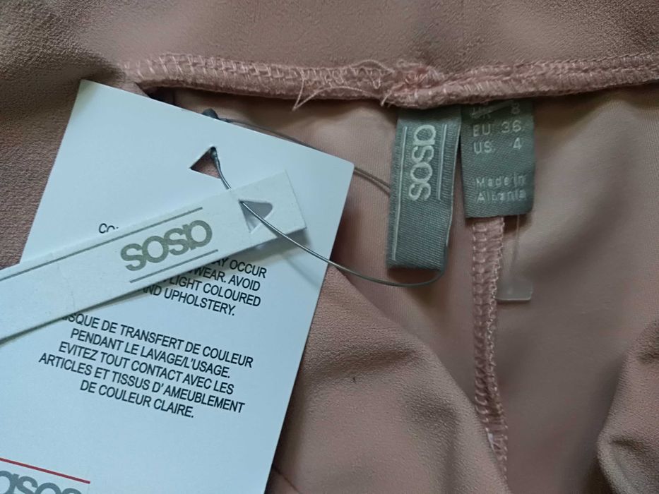 Nowe szorty Asos 36 S pudrowy róż bermudy spodenki wysoki stan