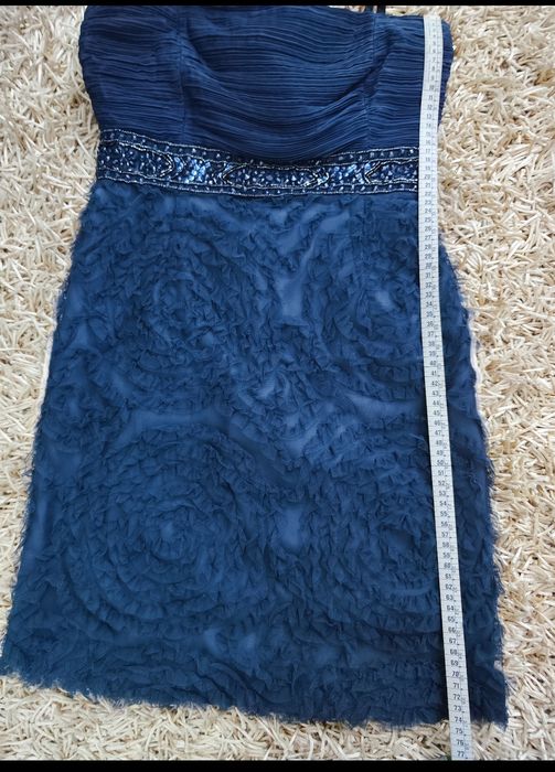 Vestido cerimônia azul escuro tamanho 36 da Síntese