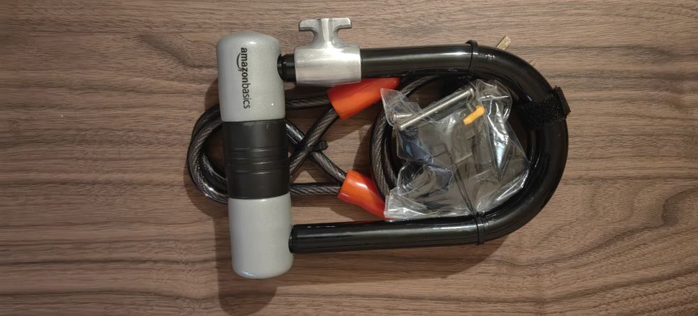 Solidne Zapięcie Rowerowe U-Lock Amazon Basics + Linka – NOWE