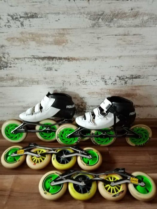 Ролики POWERSLIDE Samurai для спідскейтингу 3х125 + рама 4х110, р. 25