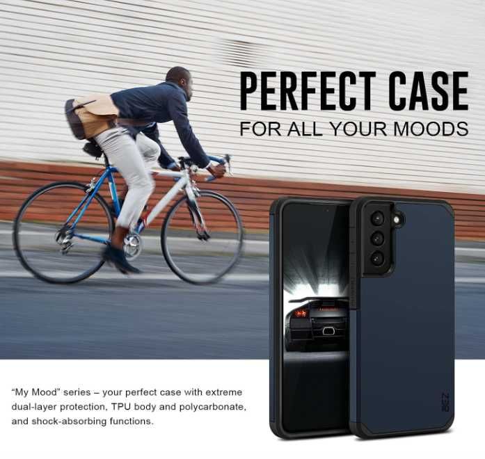 Etui BEZ Samsung Galaxy S21 pancerne hybrydowe granatowe