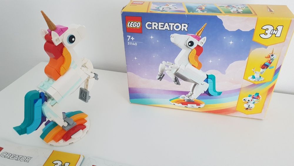 Klocki 3w1 lego creator 31140 jednkrożec, konik morski i paw