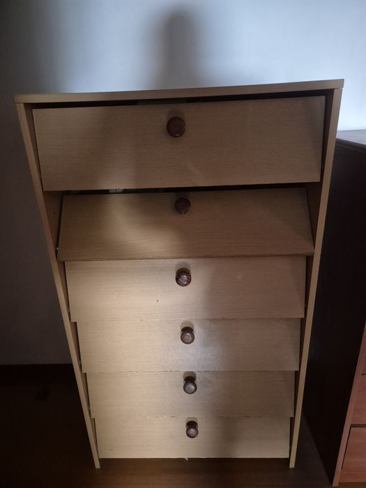 Sapateira de 6 gavetas – madeira clara (1,02m)