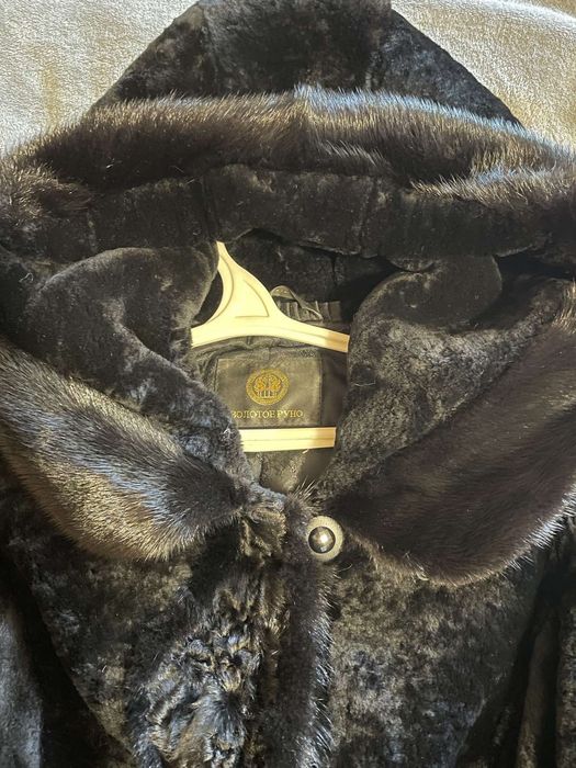 Шуба мутон + норка,