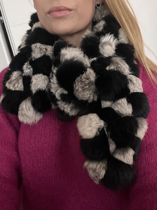 Ochnik szal konim z futerka naturalnego