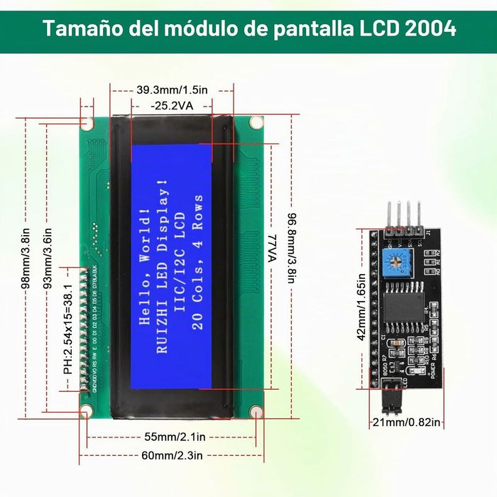 Módulo LCD  20 x 4 compatível com Arduino