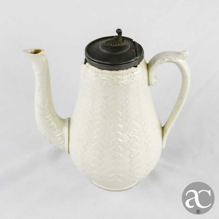 Bule / Cafeteira Inglesa em cerâmica e metal, séc. XIX