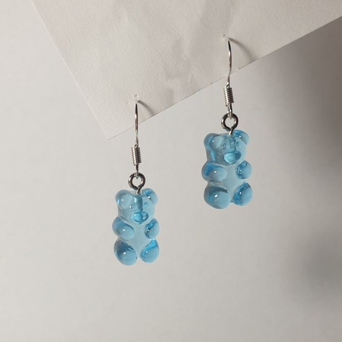 Kolczyki niebieskie misie