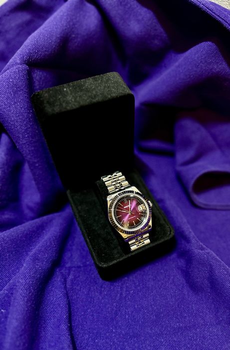 Zegarek automatyczny Seiko mod datejust galactic purple fioletowy nh35