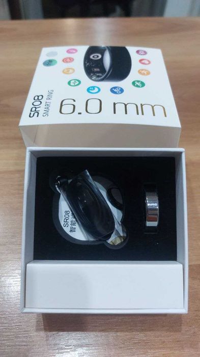 Розумне смарт кільце SR08 сіре (серебро) 11 розмір (діаметр 20,5мм)