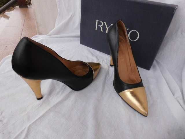 Ryłko Estima klasyczne skórzane szpilki chanelki 36,5