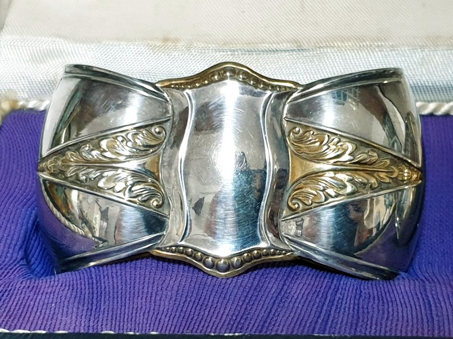 Par de argolas de guardanapo Eberle vintage com banho em prata