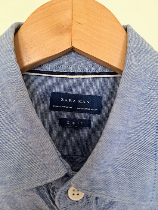 Jasno Niebieska Koszula Zara Man Slim Fit M
