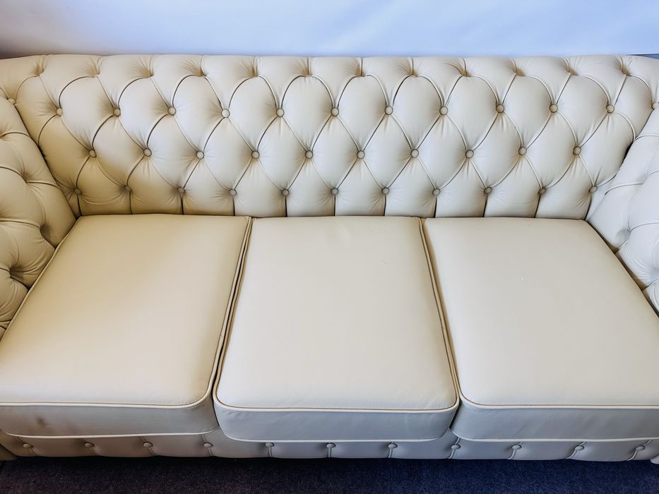 JAK NOWA !!! Idealna kanapa chesterfield SKÓRA NATURALNA :)