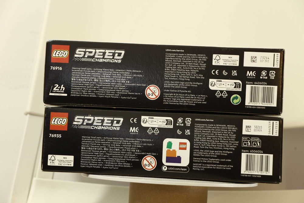 Pack Lego Speed Champions 76935 Nascar Camaro ZL1 + 76916 Porsche 963