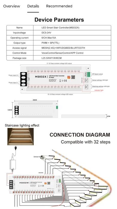 Sterownik LED MS032X NA SCHODY Świetny Efekt