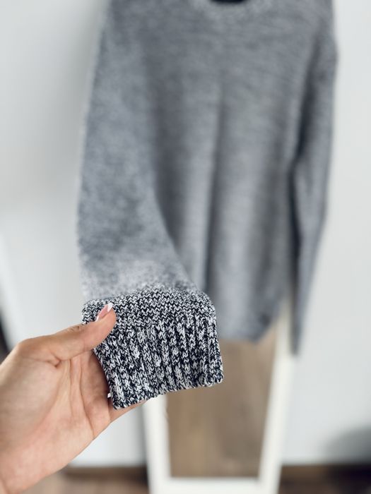 Sweter męski rozmiar L szary House 100% bawełny pleciony