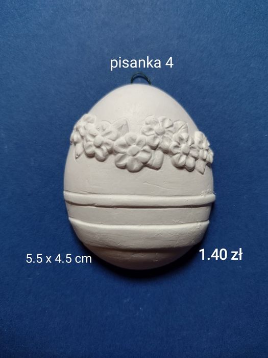 Gipsowe PISANKI z zawieszkami 24 sztuki