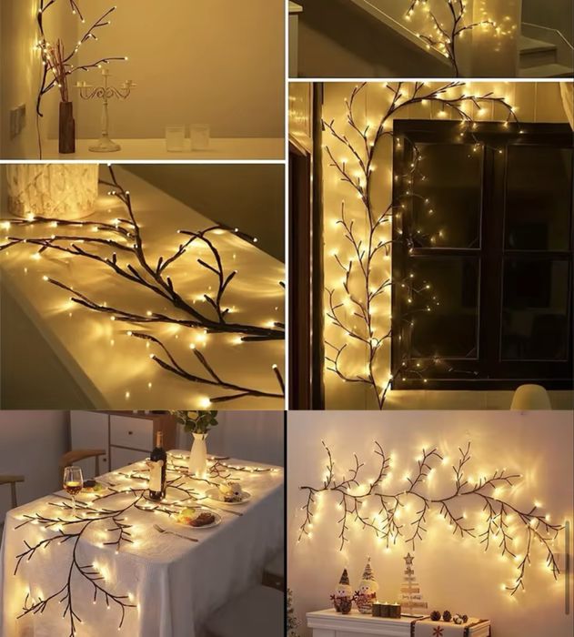 Гірлянда гілка для декору новорічна вулична світлодіодна гілка верба