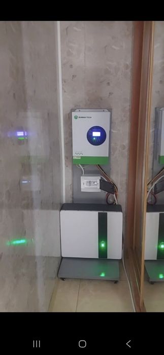 Комплект 5.7 кВт АКБ +5.5 -инвертор  гибридный, для квартиры дома