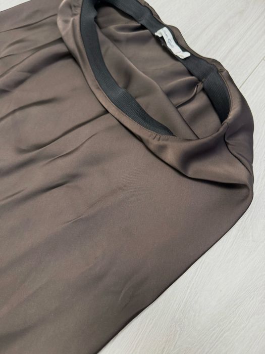 Атласна шоколадна спідниця