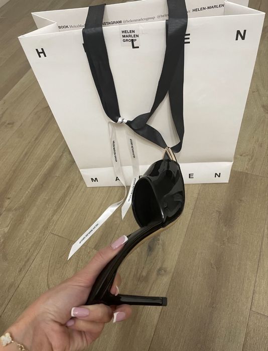 Мюлі чорні лаковані