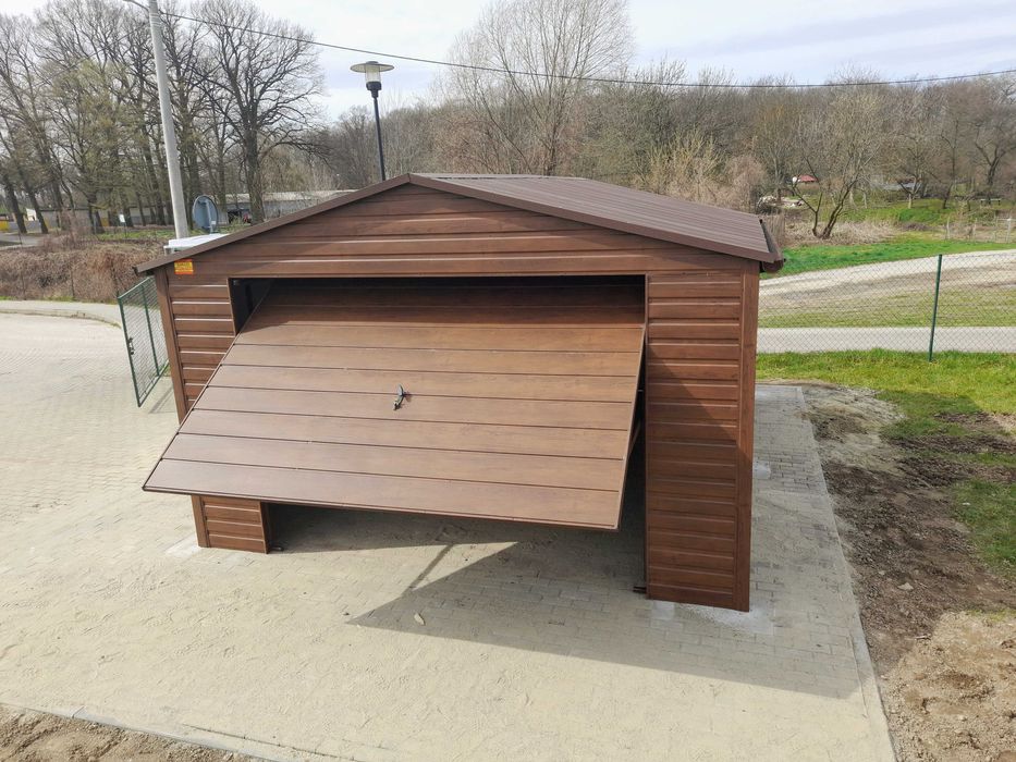 MŁP/ Garaż 4x5 dwuspadowy drewnopodobny
