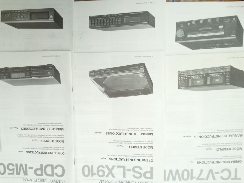 Manuais utilizador Sony TA-V710 CDP-M50 TC-V710WR SONY FH-B50CD Grundig 1099 WE/PM