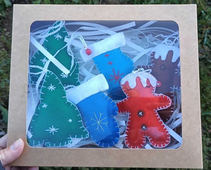 Ozdoby choinkowe z filcu.