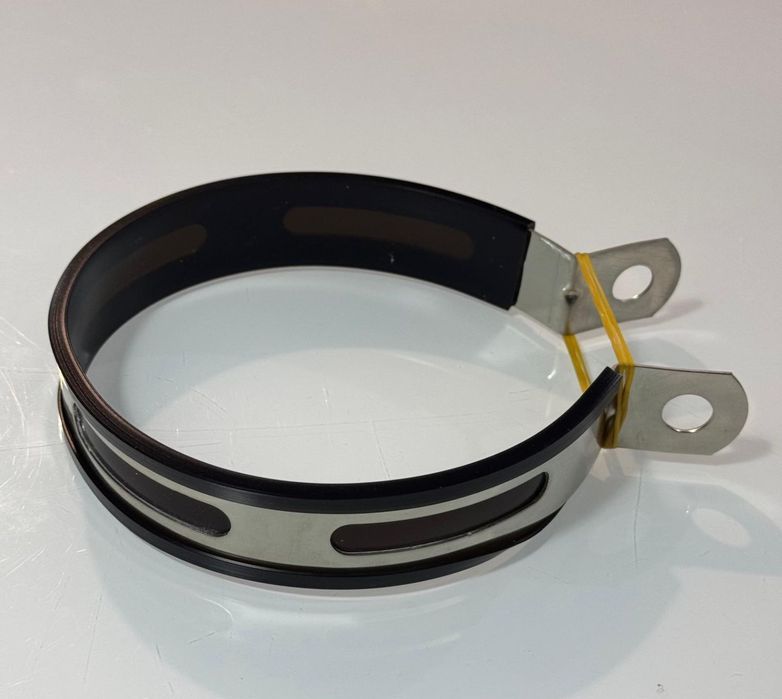 abraçadeira de escape universal inox 100mm diametro ( redondo ) ou