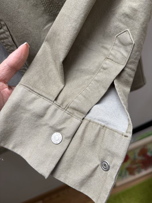 Koszula męska khaki z przetarciami