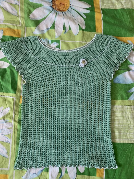 Кофта s xs(футболка, блузка) ручная вязка крючком