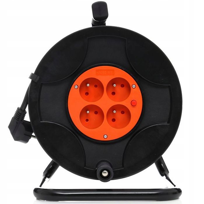 Przedłużacz Bębnowy Budowlany 50M 3X2,5 Na Bębnie 4 Gniazda Ogrodowy