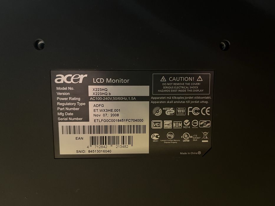 Monitor Acer 22 cale