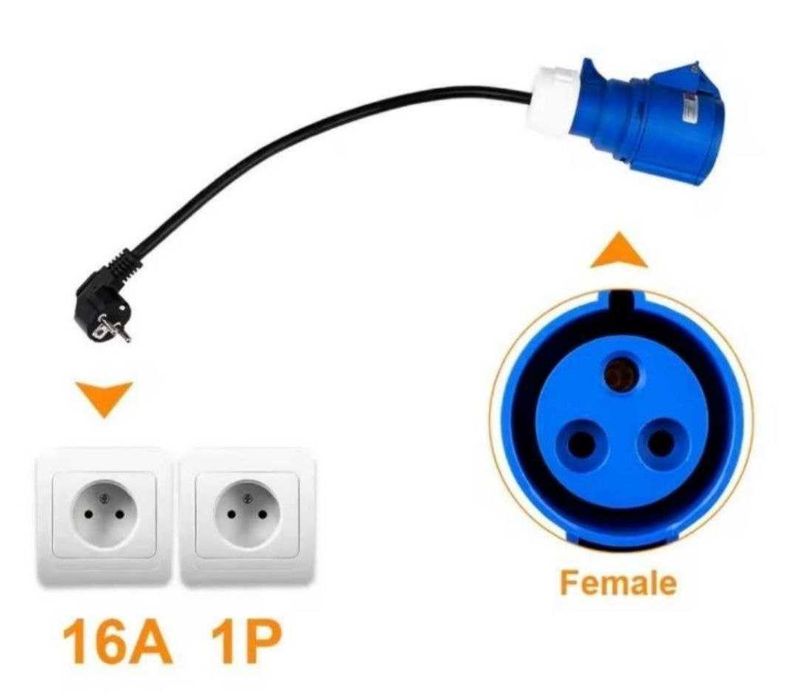 Адаптер-перехідник CCS2 – Tesla-CCS2-CC1  хвіст Tesla 32A -16Aсиній