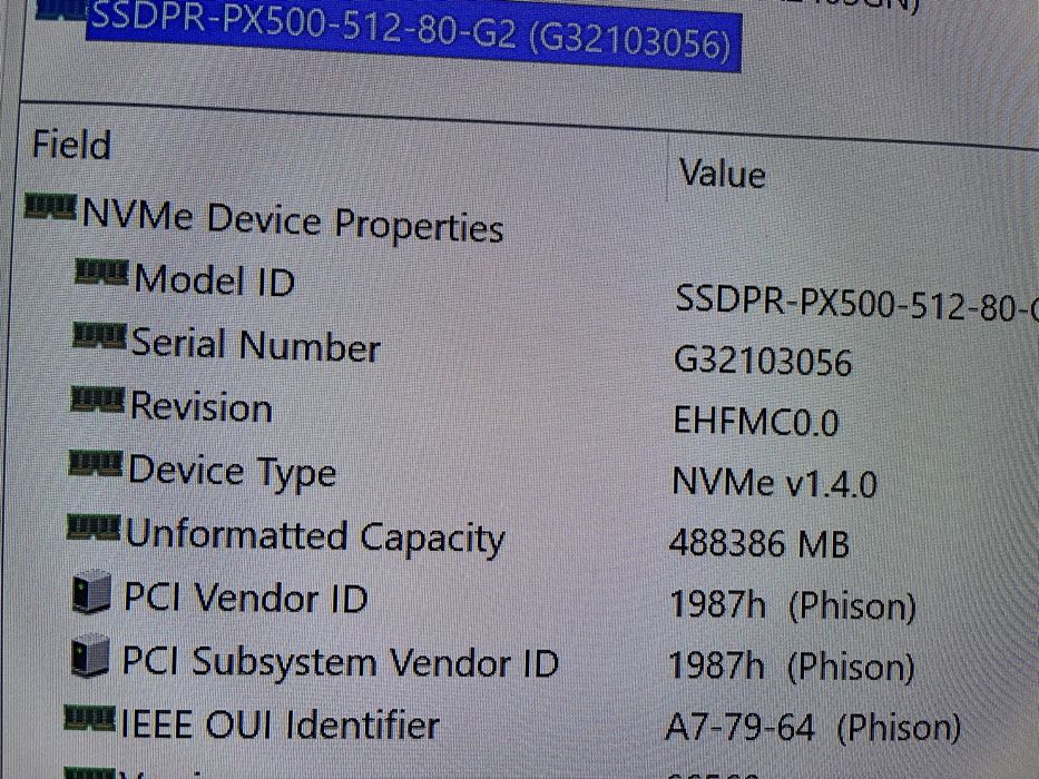 NVME SSD Goodram PX500 512Gb 3D Nand почти новый